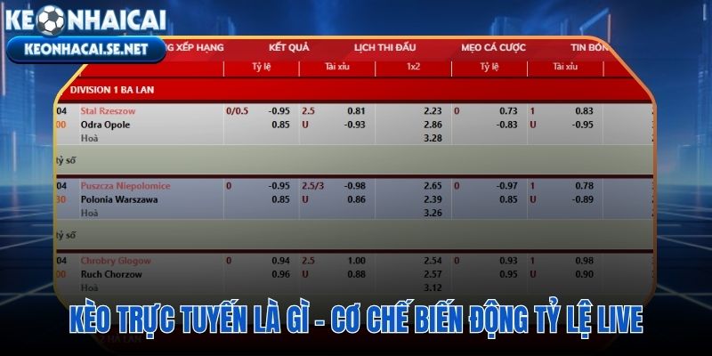 Cơ chế phản xạ tự động của kèo trực tuyến theo diễn biến sân